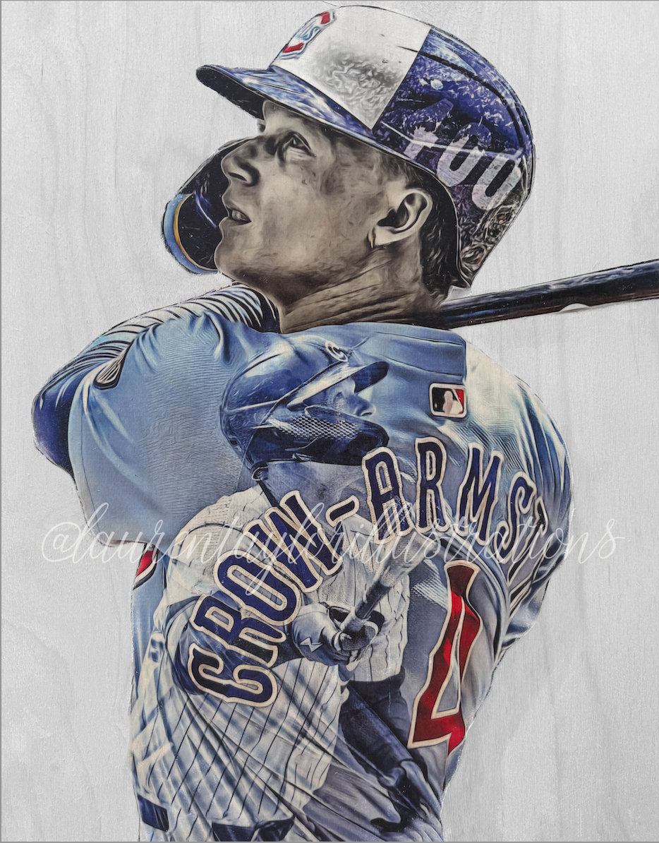 "PCA" (Pete Crow-Armstrong) Chicago Cubs - 1/1 Original on Birchwood