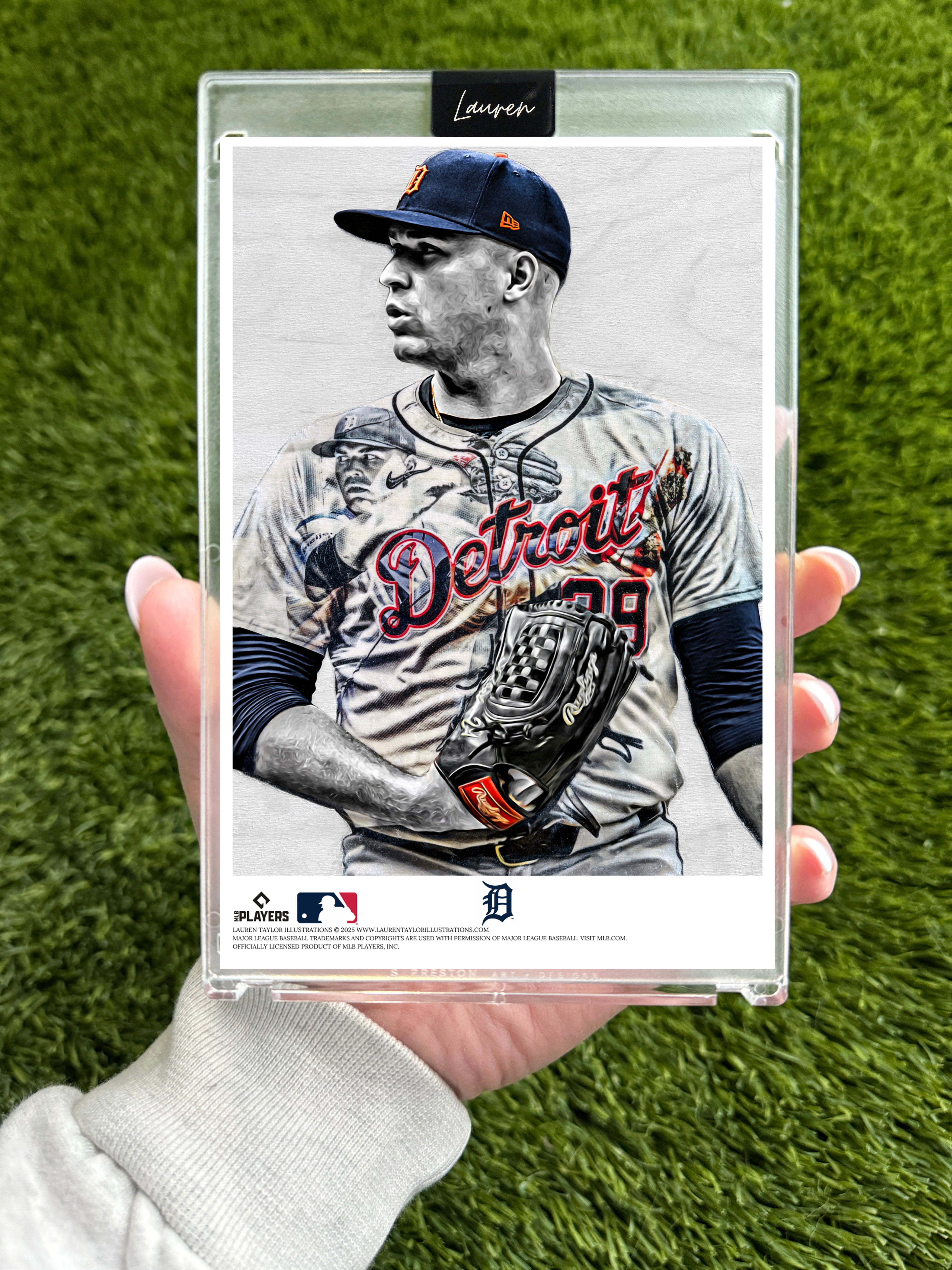 "Skubal" (Tarik Skubal) MLB Print Collectible 4x6 Art Slab - /25 Artist Autograph