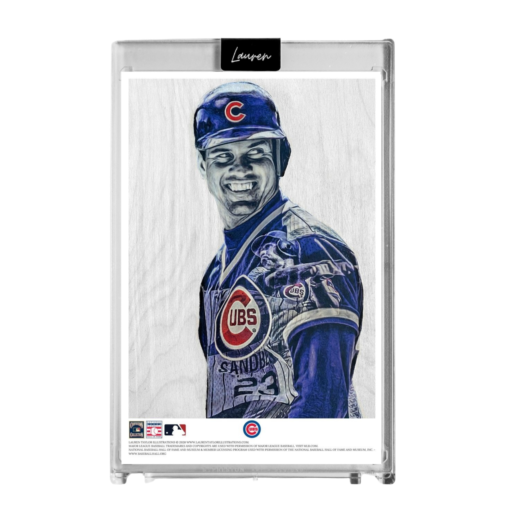 "Ryno" (Ryne Sandberg) MLB Print Collectible 4x6 Art Slab - /25 Artist Autograph