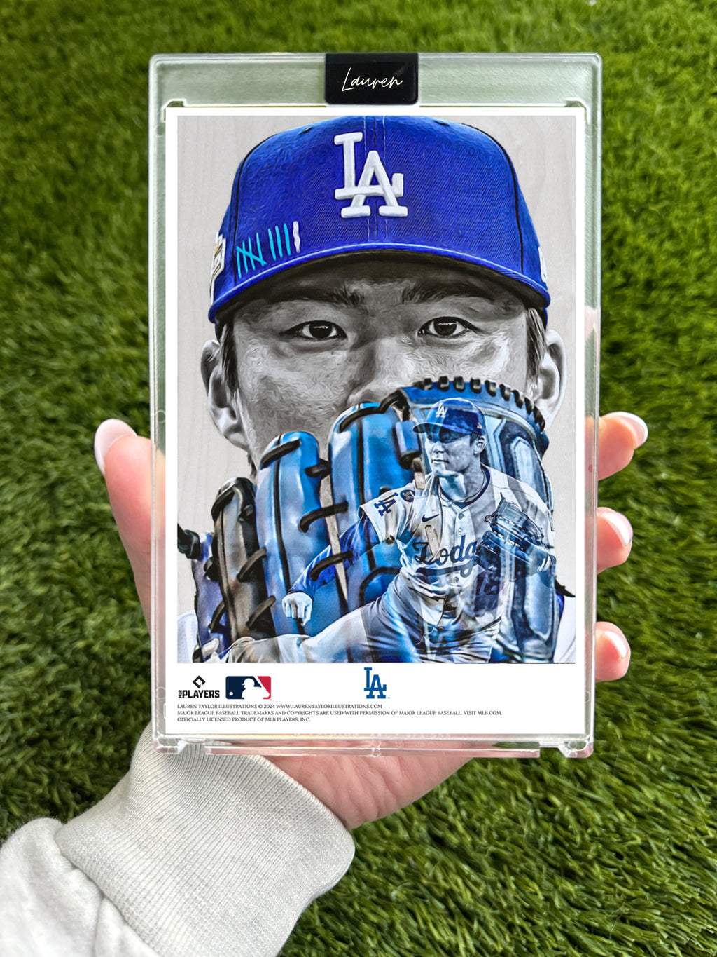 "Yamamoto" (Yoshinobu Yamamoto) Los Angeles Dodgers 2025 World Series MVP - MLB Print Collectible 4x6 Art Slab - /25 Artist Autograph