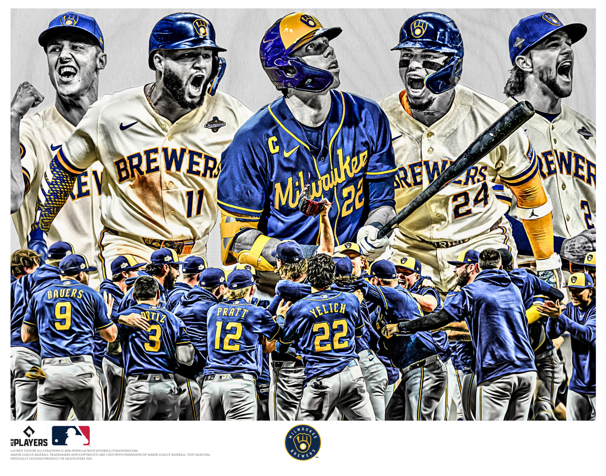Worth the Wait — Milwaukee Brewers World Series commemorative artwork by Lauren Taylor