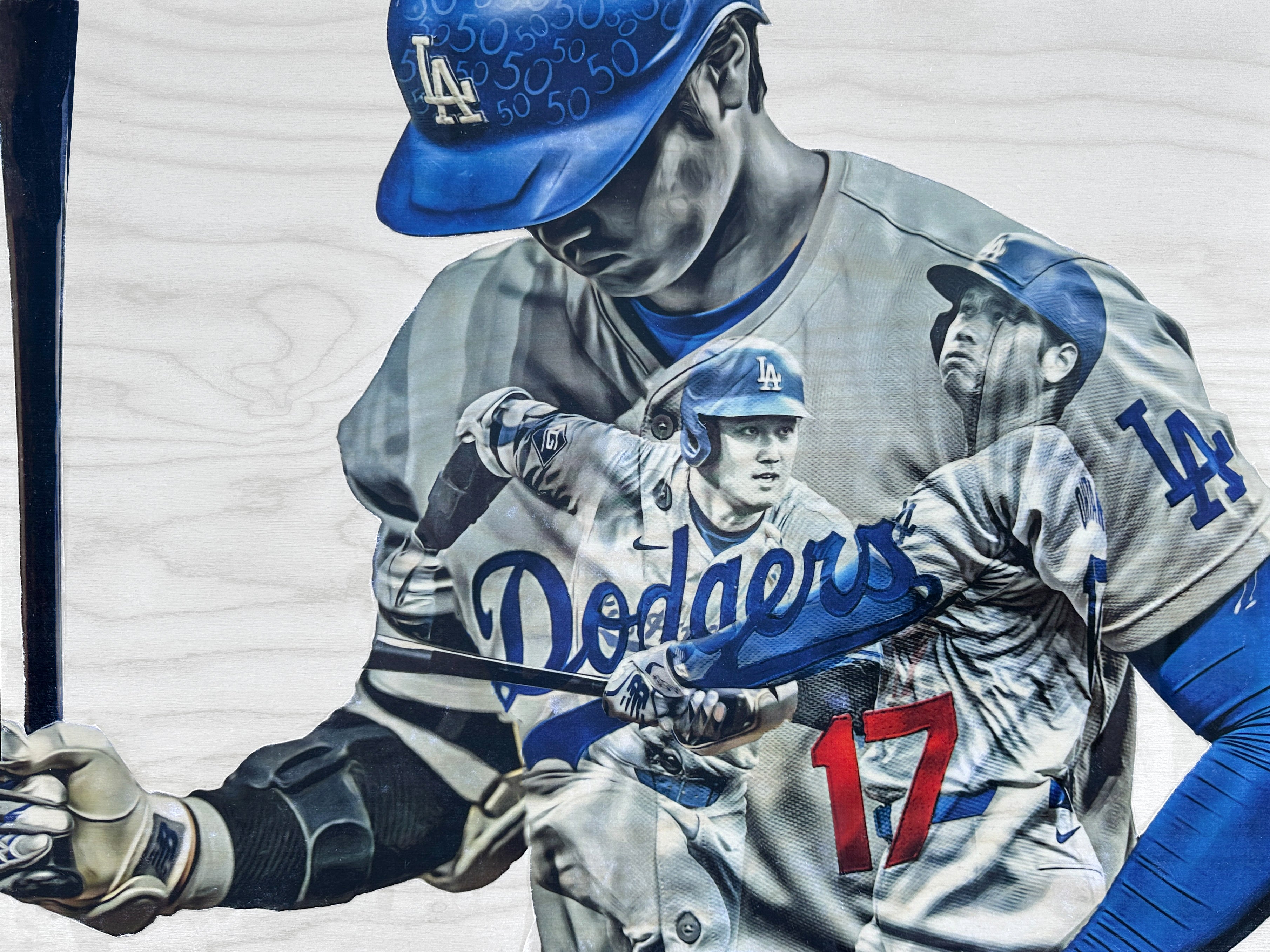 "50/50 Club" (Shohei Ohtani) Los Angeles Dodgers - Officially Licensed MLB Print - Limited Release DODGER BLUE ARTIST AUTO /100