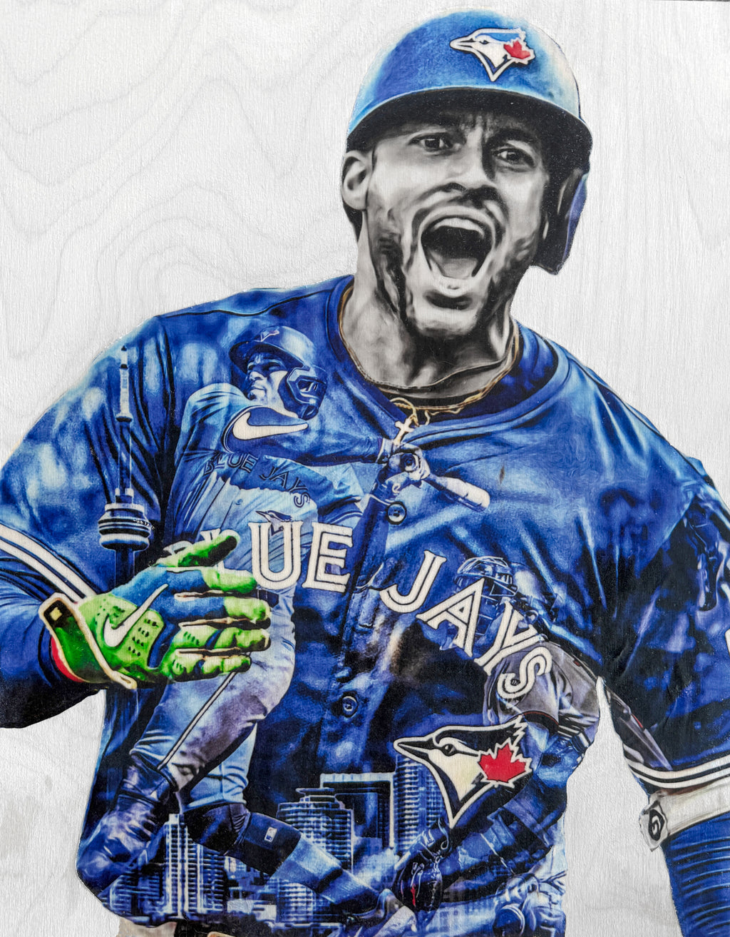 GS4” (George Springer) Toronto Blue Jays - 1/1 Original on Wood