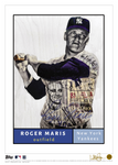 1/1 Gold Artist Signature - Topps Wall Art (10x14) of card #473b by Lauren Taylor - Roger Maris