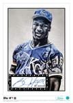 /75 Teal Artist Signature - Topps Wall Art (10x14) of card #206 by Lauren Taylor - Bo Jackson