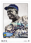 /5 Silver Artist Signature - Topps Wall Art (10x14) of card #798 by Lauren Taylor - Jackie Robinson