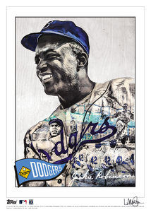 Black Artist Signature - Topps Wall Art (10x14) of card #798 by Lauren Taylor - Jackie Robinson