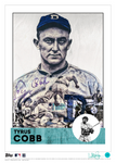 /75 Teal Artist Signature - Topps Wall Art (10x14) of card #628 by Lauren Taylor - Tyrus Cobb