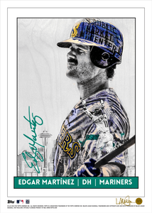 1/1 Gold Artist Signature - Topps Wall Art (10x14) of card #779 by Lauren Taylor - Edgar Martinez