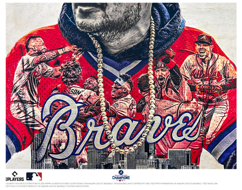 "bATtLe Won" (ft. Freeman, Rosario, Swanson, Albies, d'Arnaud...etc) Atlanta Braves - World Series Champs 2021 - Limited Run /1000