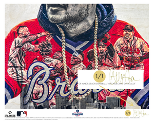 "bATtLe Won" (ft. Freeman, Rosario, Swanson, Albies, d'Arnaud...etc) Atlanta Braves - World Series Champs 2021 - GOLD SIGNATURE Limited Release /1