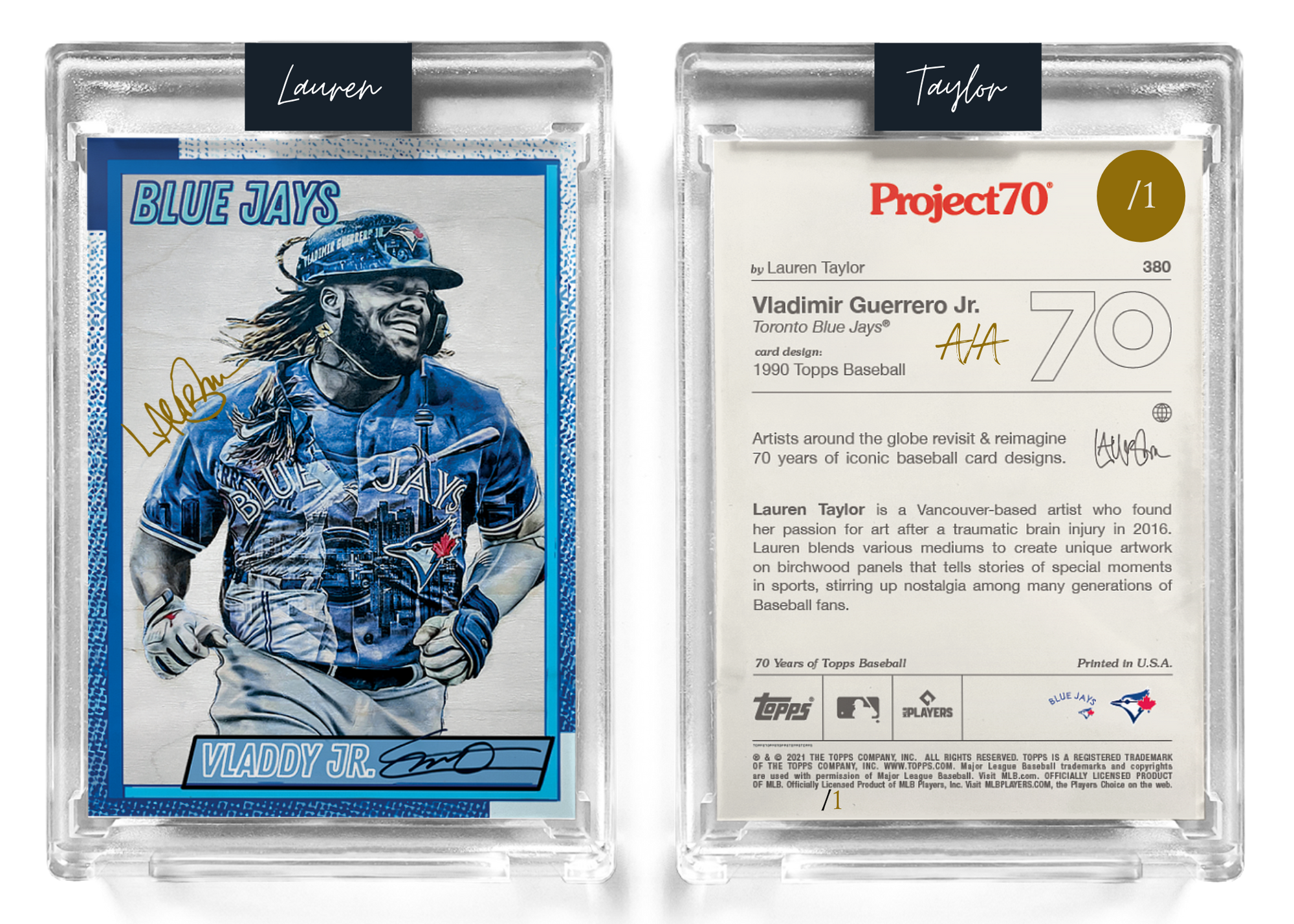 1 Gold Artist Signature - Topps Project 70 130pt card #380 by Lauren