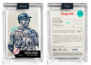 /75 Teal Artist Signature - Topps Project 70 130pt card #11 by Lauren Taylor - Aaron Judge