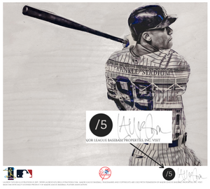 "99" (Aaron Judge) New York Yankees - Officially Licensed MLB Print - SILVER ARTIST SIGNATURE Limited Release /5