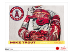/20 Red Artist Signature - Topps Wall Art (10x14) of card #159 by Lauren Taylor - Mike Trout