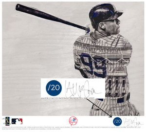 "99" (Aaron Judge) New York Yankees - Officially Licensed MLB Print - NAVY BLUE ARTIST SIGNATURE Limited Release /20