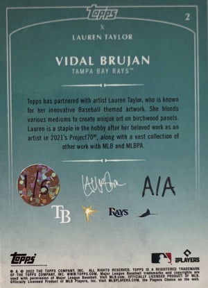 Lauren Taylor x Topps - /5 Silver Artist Autographed Vidal Brujan RC LAVA CHASE Card