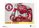 /5 Silver Artist Signature - Topps Wall Art (10x14) of card #159 by Lauren Taylor - Mike Trout