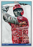 Lauren Taylor x Topps - SILVER CHROME Artist Autographed /5 - Mike Trout Base Card