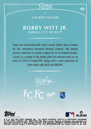 Lauren Taylor x Topps - Artist Autographed Bobby Witt Jr. RC Base Card