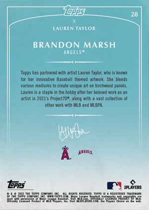 Lauren Taylor x Topps - Artist Autographed Brandon Marsh RC Base Card