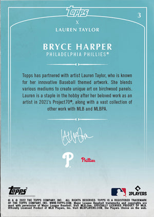 Lauren Taylor x Topps - Artist Autographed Bryce Harper Base Card