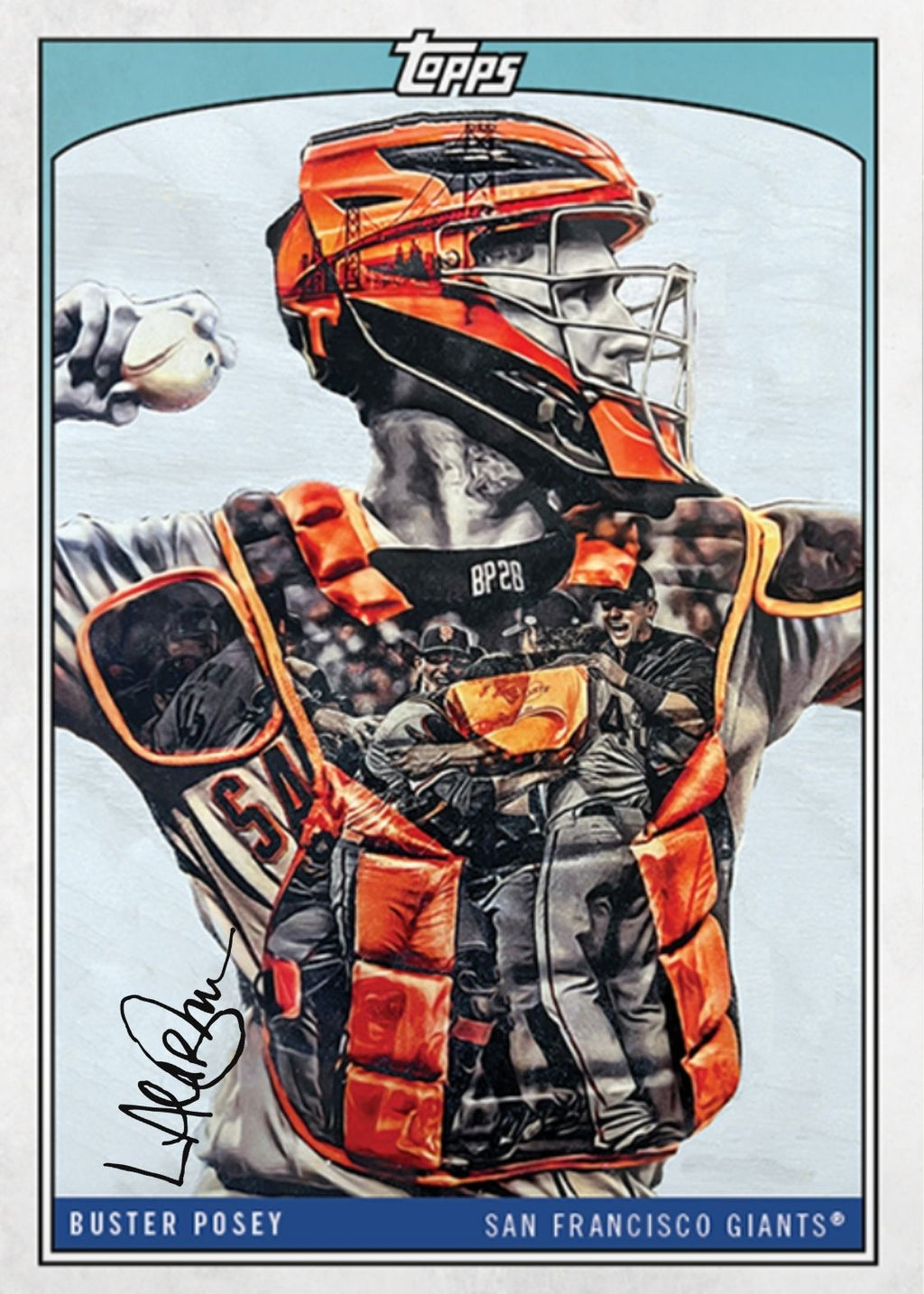 Lauren Taylor x Topps - Artist Autographed Buster Posey Base Card