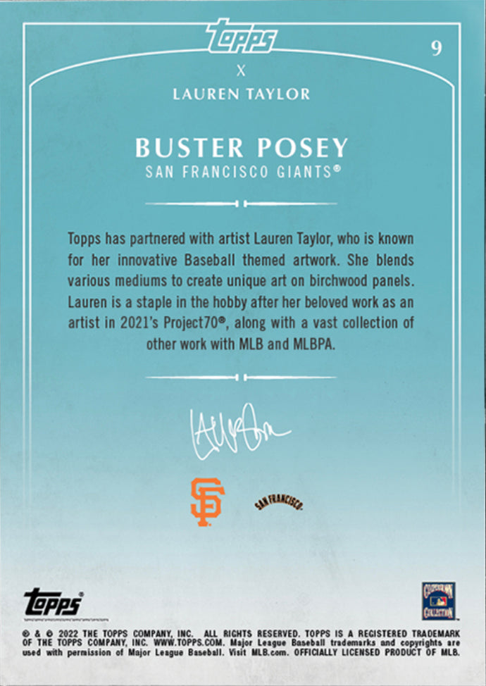 Lauren Taylor x Topps - Artist Autographed Buster Posey Base Card