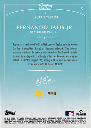 Lauren Taylor x Topps - Artist Autographed Fernando Tatis Jr. Base Card