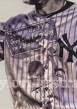 "...For Making Me A Yankee" (Derek Jeter) New York Yankees - 1/1 Original on Wood