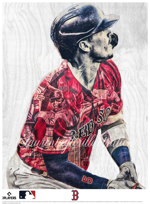 "Kiké" (Kiké Hernández) Boston Red Sox - Officially Licensed MLB Print - /500 Limited Release