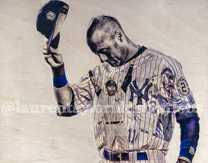 "Final Walkoff" (Derek Jeter) New York Yankees - 1/1 Original on Wood