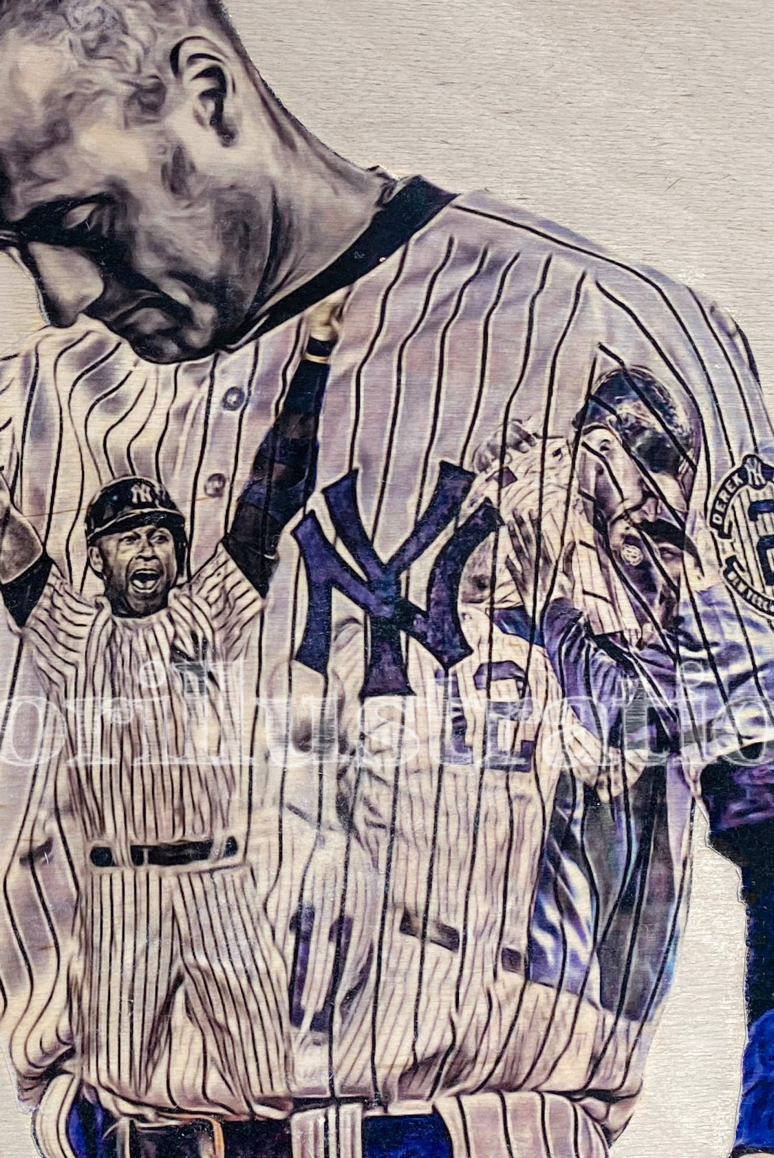 "Final Walkoff" (Derek Jeter) New York Yankees - 1/1 Original on Wood