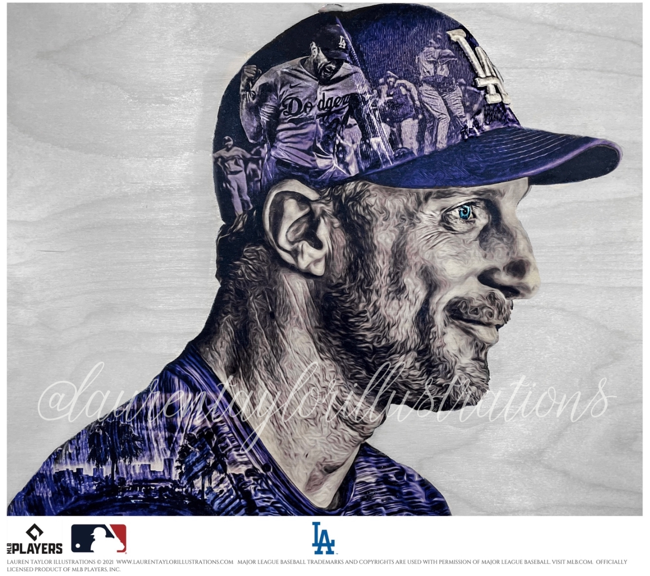 "MAX Energy" (Max Scherzer) Los Angeles Dodgers - Officially Licensed MLB Print - Limited Release /500