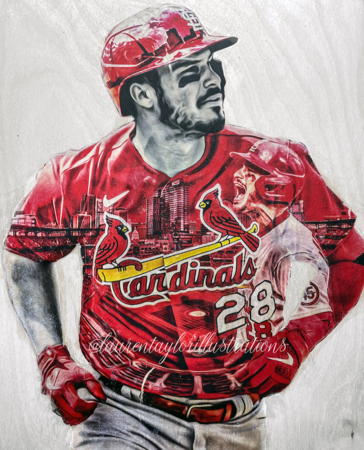 "Welcome Home" (Nolan Arenado) St. Louis Cardinals - 1/1 Original on Wood