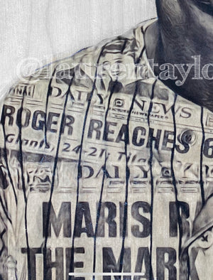 "Maris" (Roger Maris) New York Yankees - 1/1 Original on Birchwood