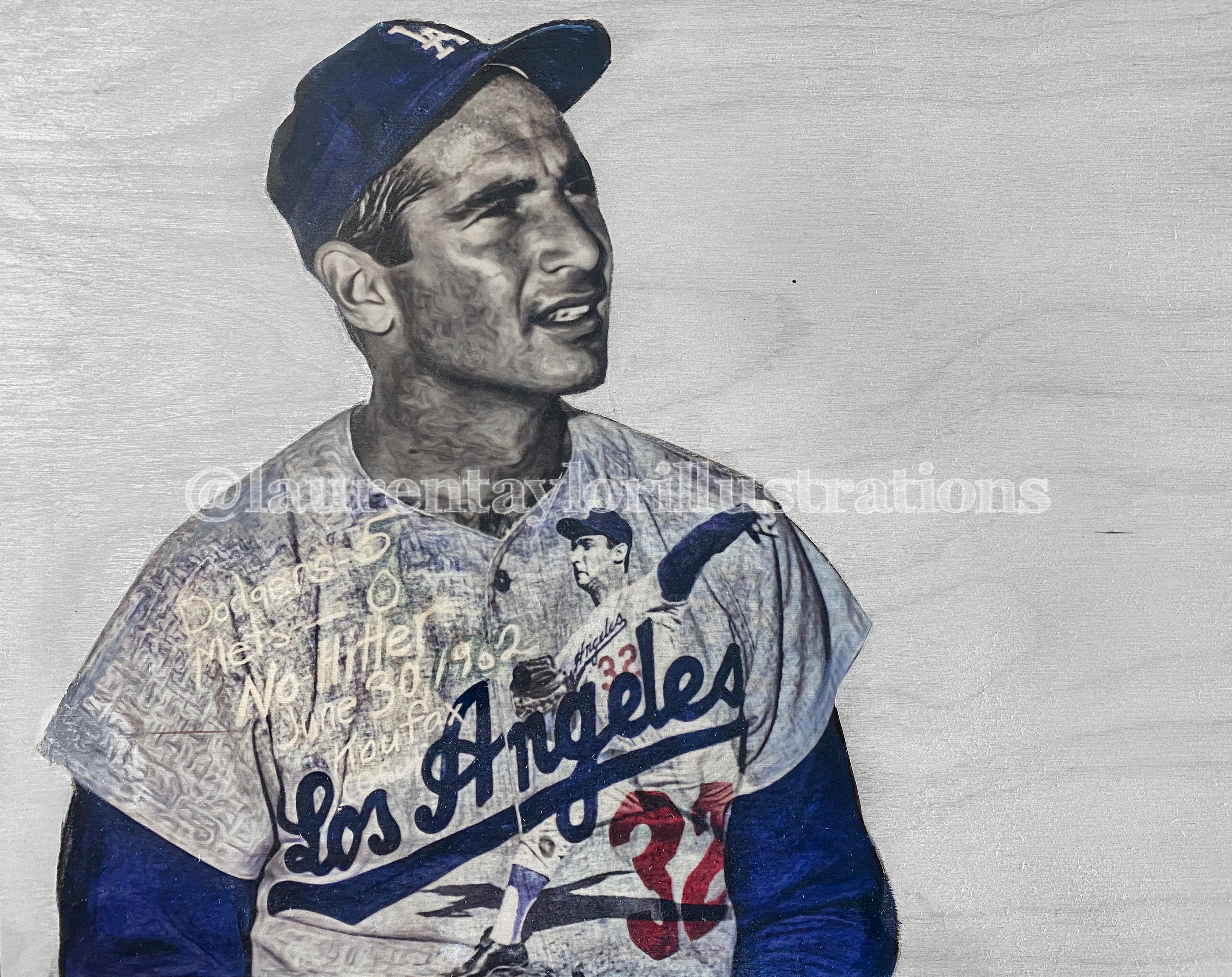 The Left Arm of God (Sandy Koufax) Los Angeles Dodgers - 1/1 Original on  Wood