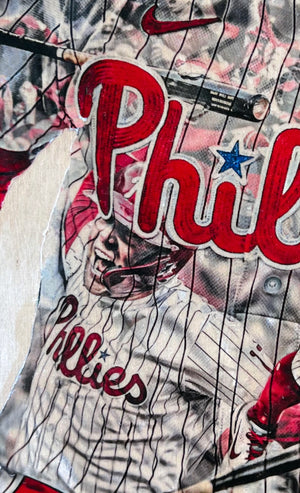 "Hoskins' Spike" (Rhys Hoskins) Philadelphia Phillies - 1/1 Original on Wood