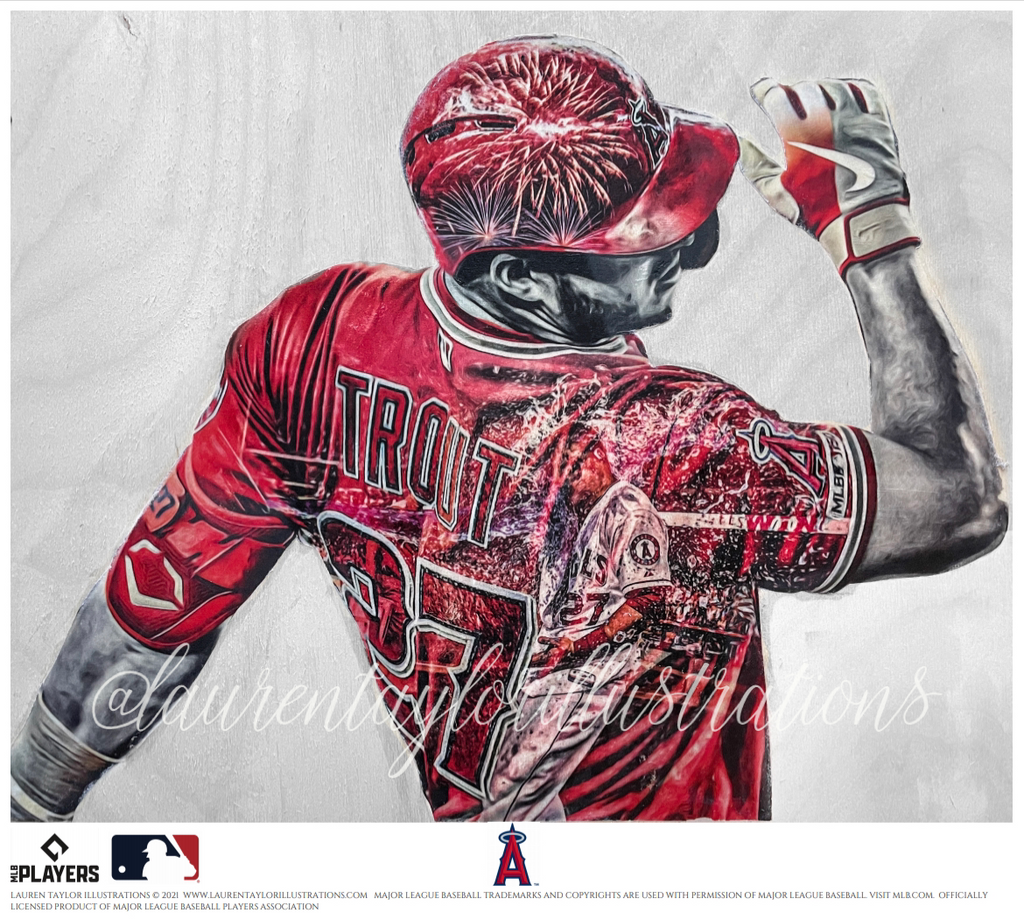"King Fisher 2.0" (Mike Trout) Los Angeles Angels - Officially Licensed MLB Print - Limited Release