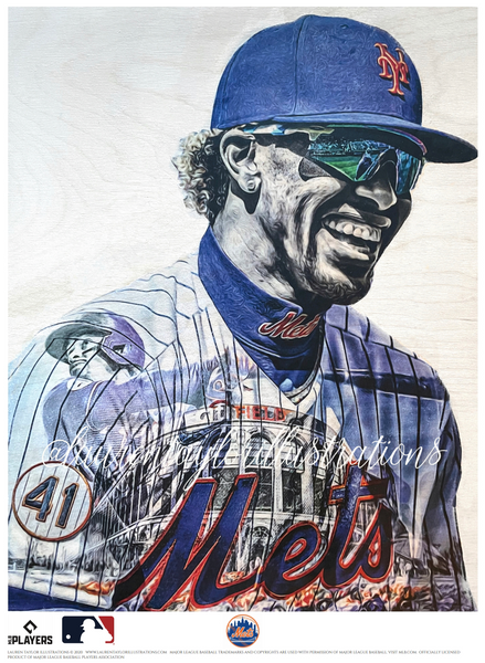 Francisco Lindor Printable Art Portrait Mets Baseball #12 - Digital Download