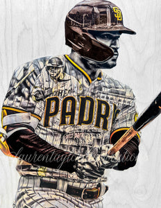 "Grish" Trenton Grisham) San Diego Padres - 1/1 Original on Wood