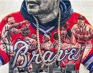 "bATtLe Won" (ft. Freeman, Rosario, Swanson, Albies, d'Arnaud...etc) Atlanta Braves - World Series Champs 2021 - METALLIC SILVER SIGNATURE Limited Release /3