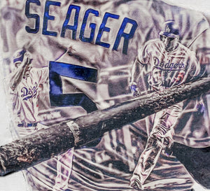 "Seager" (Corey Seager) - Officially Licensed MLB Print - Limited Release