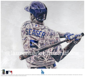 "Seager" (Corey Seager) - Officially Licensed MLB Print - Limited Release