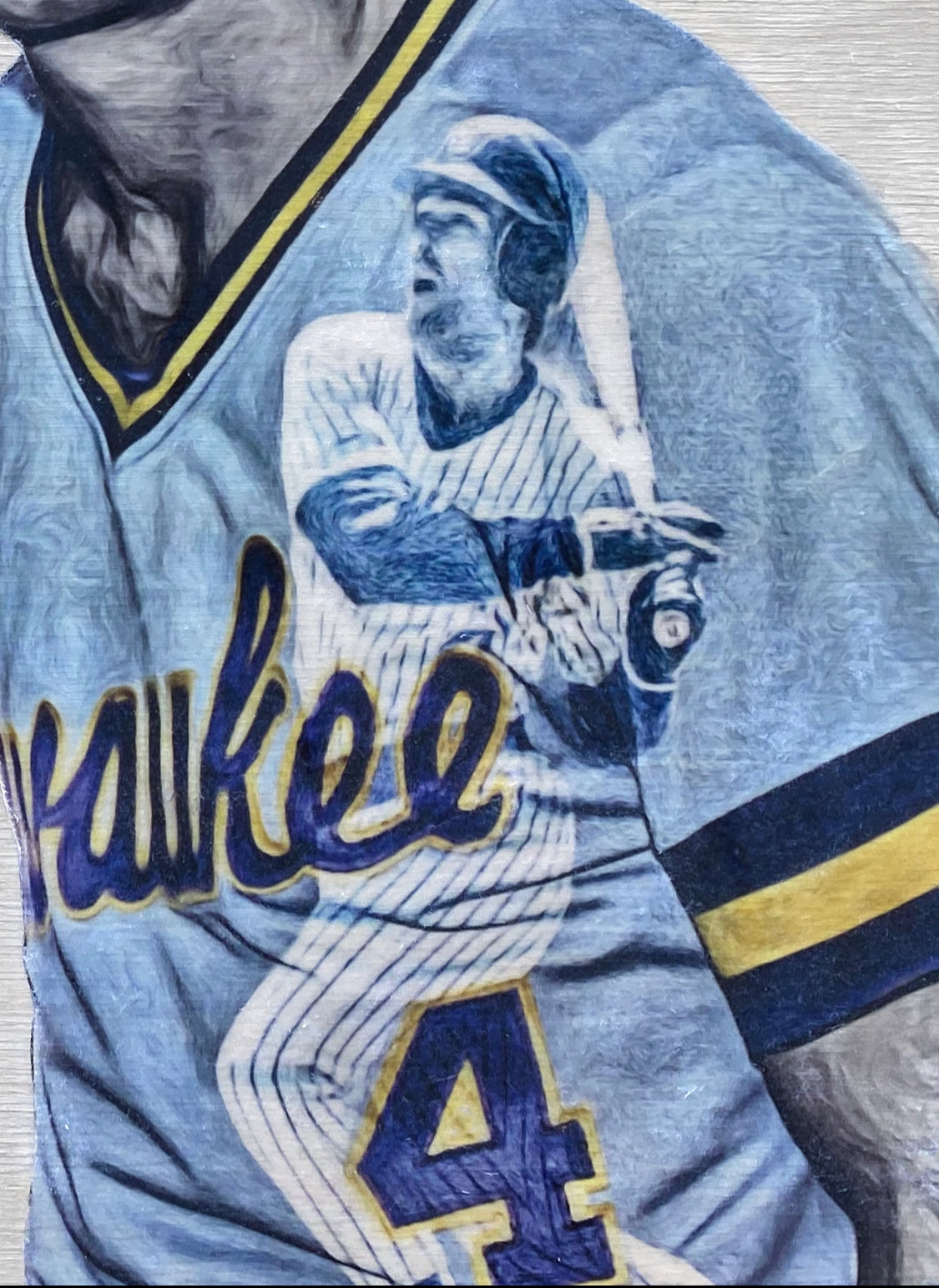 "Yount and Molitor” (Robin Yount and Paul Molitor) Milwaukee Brewers - 1/1 Original on birchwood