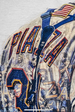 "Pepperoni” (Mike Piazza) New York Mets - Original on Wood
