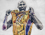 "Mamba Mentality" (Kobe Bryant) - Los Angeles Lakers - Mixed Media Original on Wood