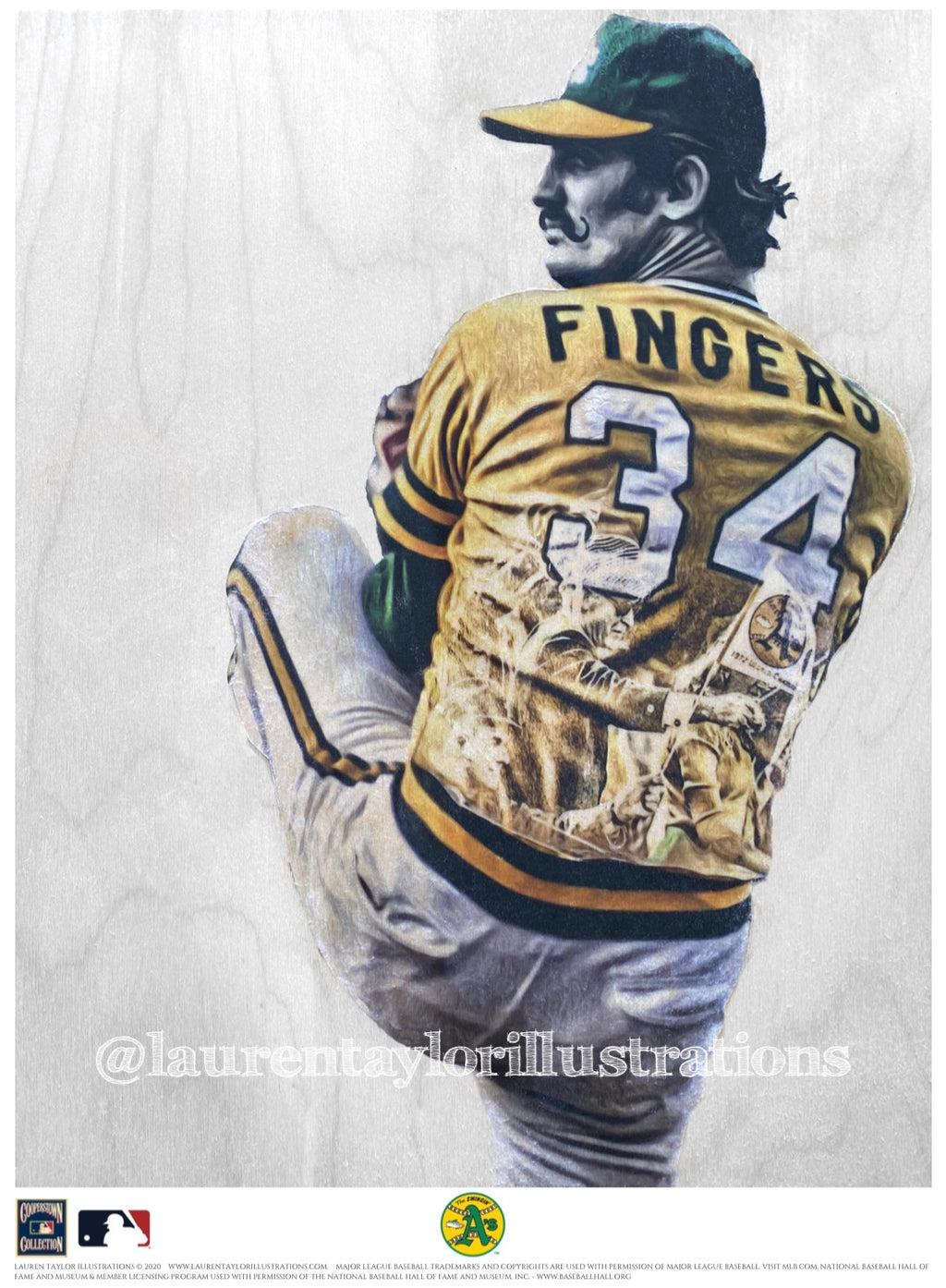 "Rollie" (Rollie Fingers) Oakland Athletics - Officially Licensed MLB Cooperstown Collection Print - Limited Release