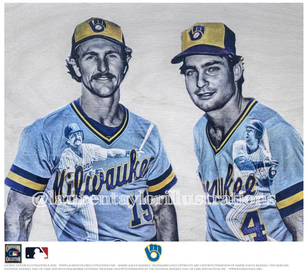 Framed Robin Yount & Paul Molitor Milwaukee Brewers Dual Facsimile