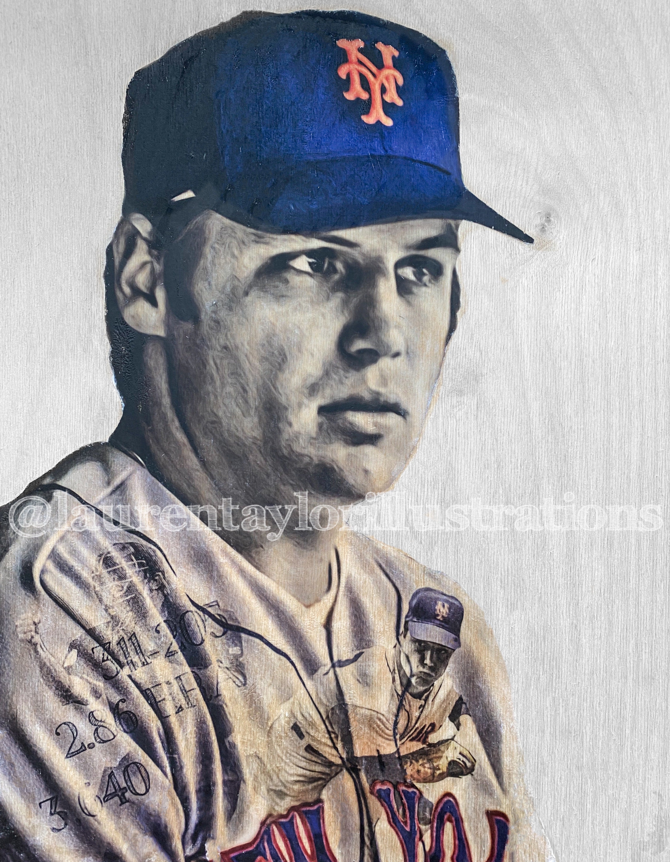 "The Franchise” (Tom Seaver) New York Mets - Original on Wood